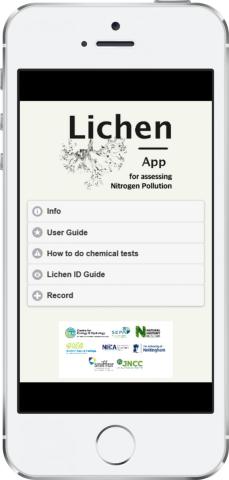 A screenshot of the home page of the lichen app
