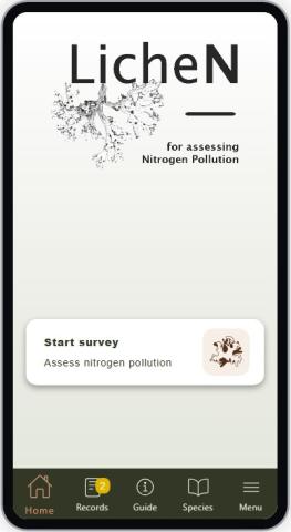 An app using lichens for N pollution LicheN app